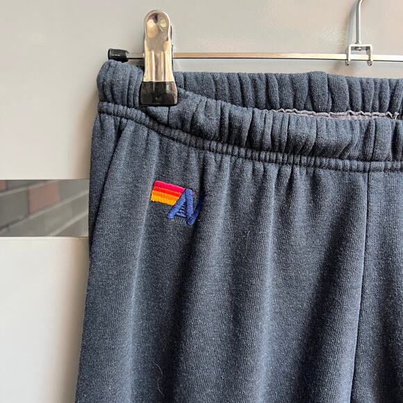 Aviator Nation Charcoal Neon Rainbow 5 Stripe Sweatpants Size XS - Picture 4 of 7